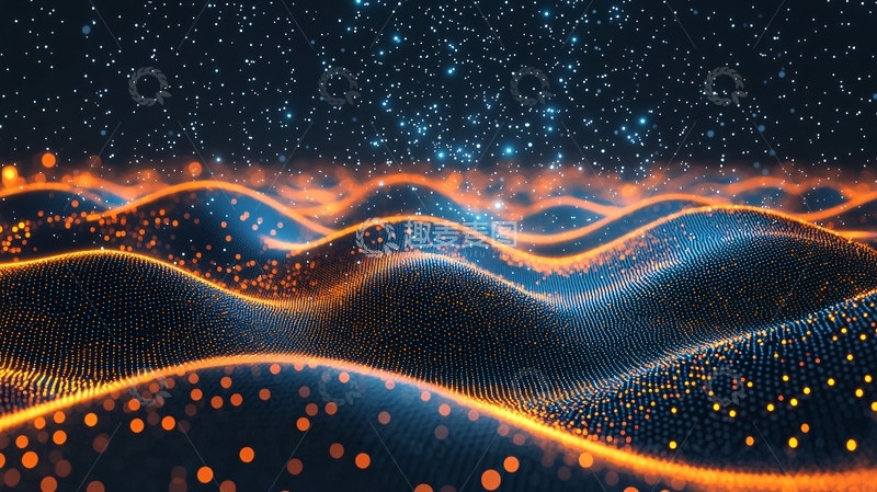 高清大图下载【趣麦麦图】星光点点波浪山峦