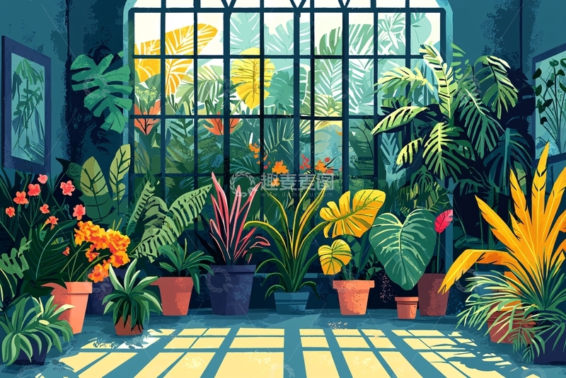 高清大图下载【趣麦麦图】室内植物园场景