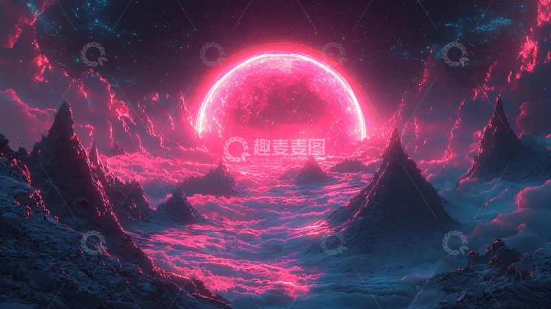 高清大图下载【趣麦麦图】粉色星球