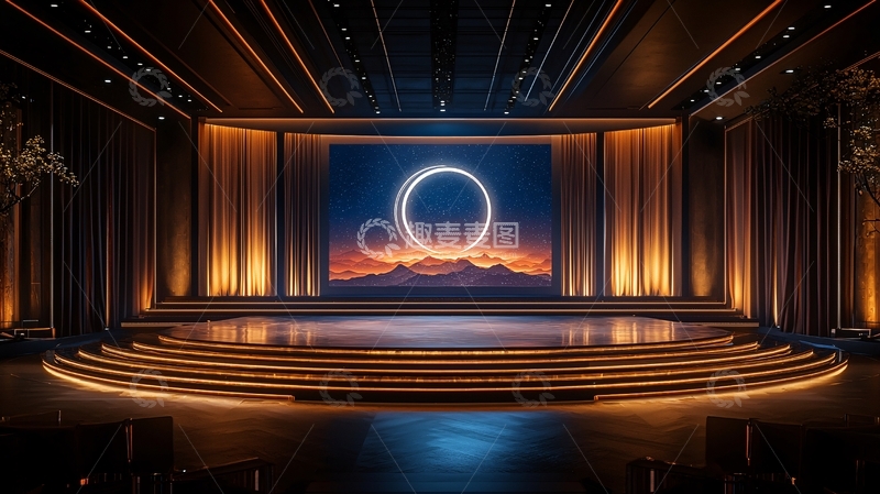 高清大图下载【趣麦麦图】豪华舞台背景灯光圆形装置