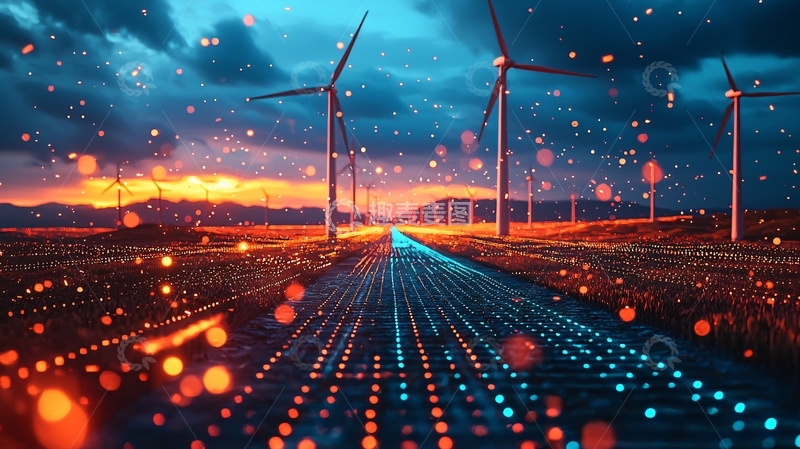 高清大图下载【趣麦麦图】未来风力发电场