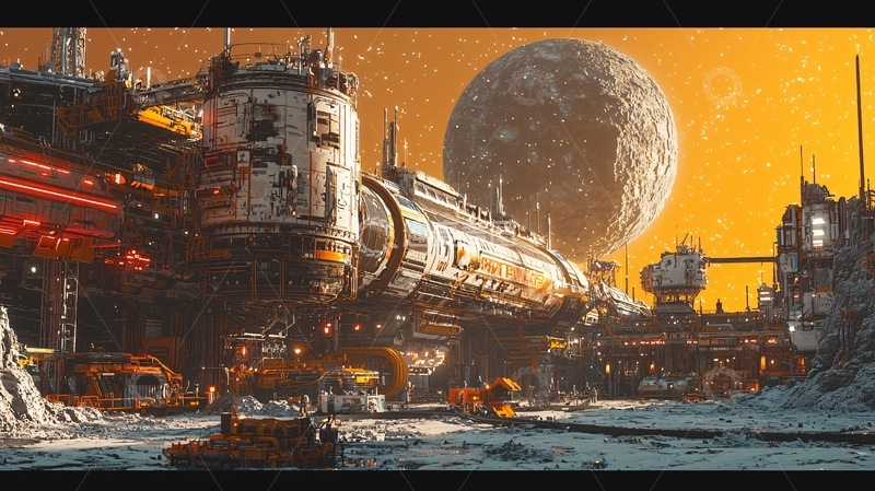 高清大图下载【趣麦麦图】未来月球基地城市景观