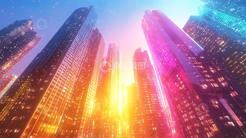 高清大图下载【趣麦麦图】梦幻多彩都市夜景