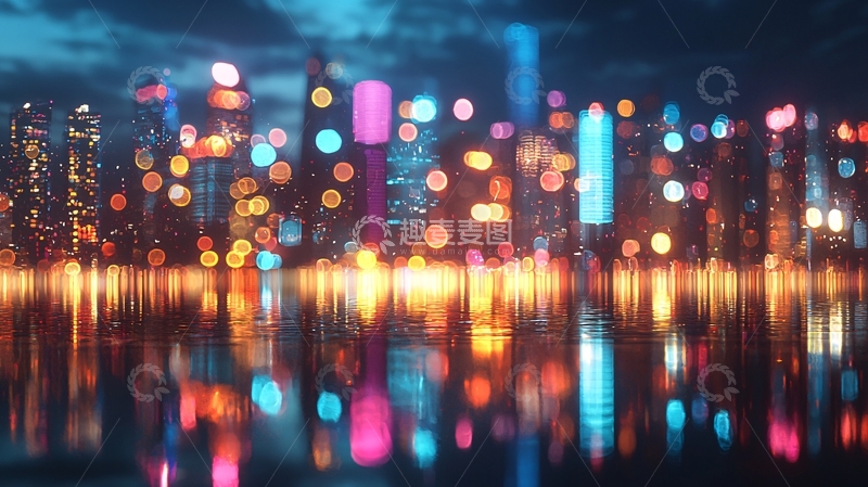 高清大图下载【趣麦麦图】夜景城市轮廓