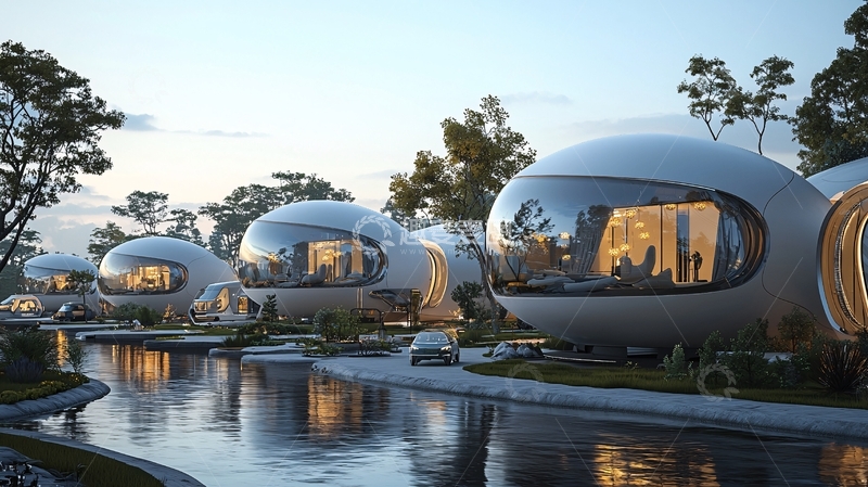 高清大图下载【趣麦麦图】未来感球形住宅