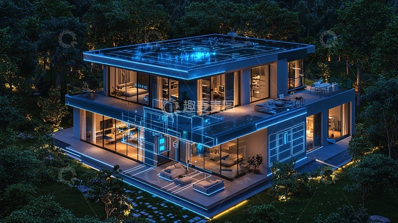 高清大图下载【趣麦麦图】森林环绕的现代别墅