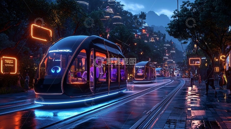 高清大图下载【趣麦麦图】未来科技感城市轨道交通