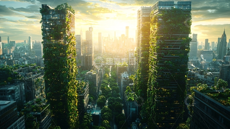 高清大图下载【趣麦麦图】废弃城市被植物覆盖