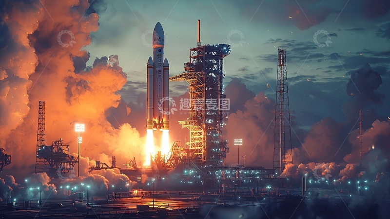 高清大图下载【趣麦麦图】火箭发射升空