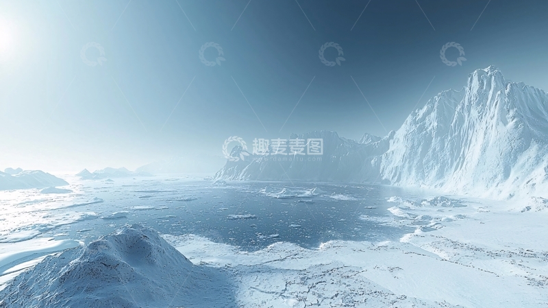 高清大图下载【趣麦麦图】极地冰川雪山景观