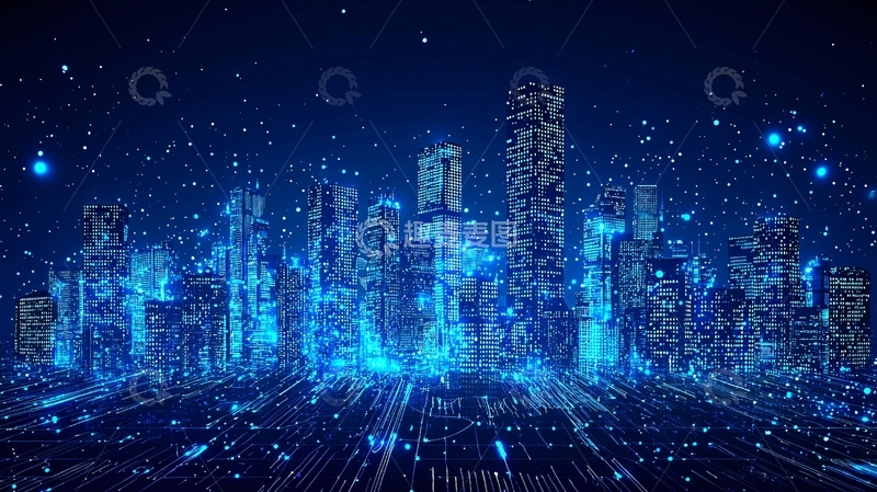 高清大图下载【趣麦麦图】数字城市夜景