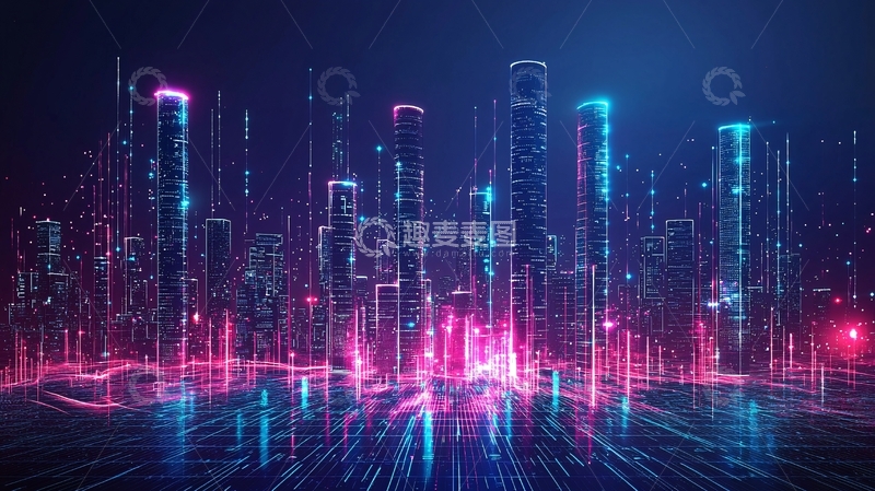 高清大图下载【趣麦麦图】未来科技感城市夜景