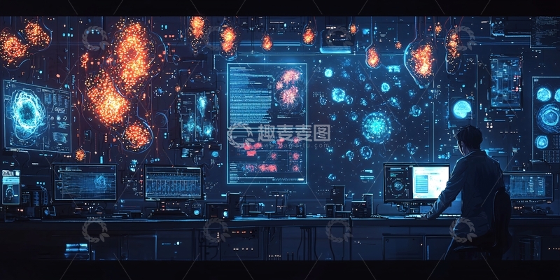 高清大图下载【趣麦麦图】未来科技感数据屏幕