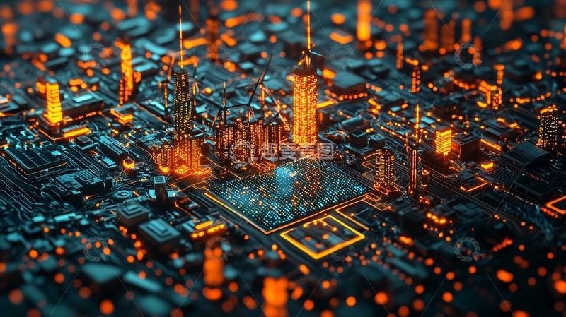 高清大图下载【趣麦麦图】电路板城市