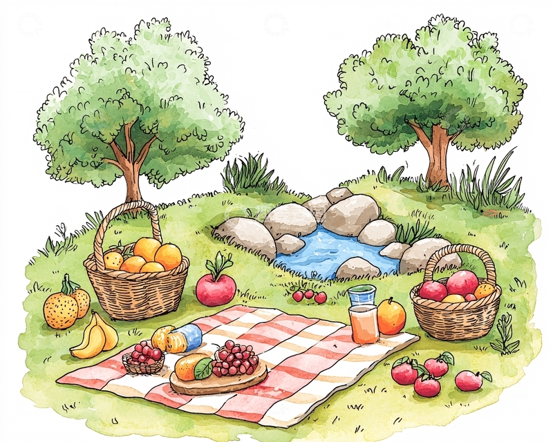 高清大图下载【趣麦麦图】-田园野餐图