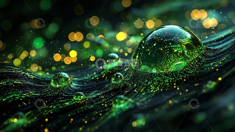 高清大图下载【趣麦麦图】绿色水滴