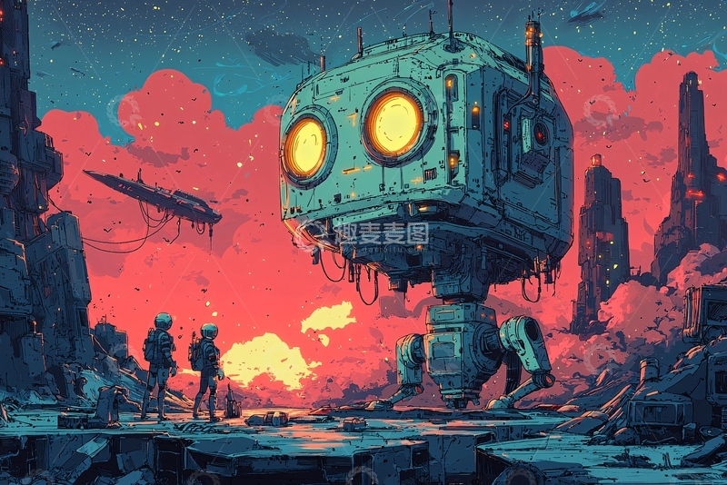 高清大图下载【趣麦麦图】未来感机器人