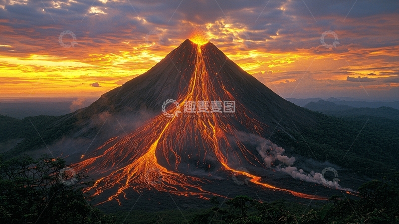 高清大图下载【趣麦麦图】火山喷发