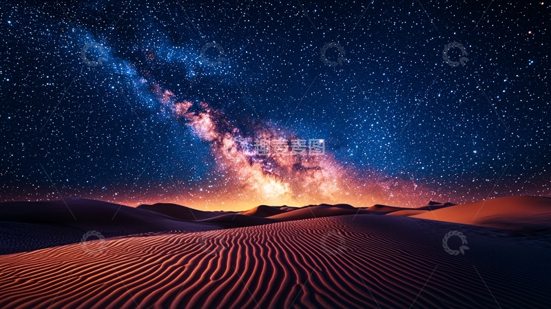 高清大图下载【趣麦麦图】沙漠星空