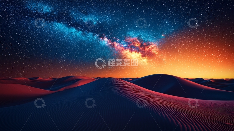 高清大图下载【趣麦麦图】沙漠星空