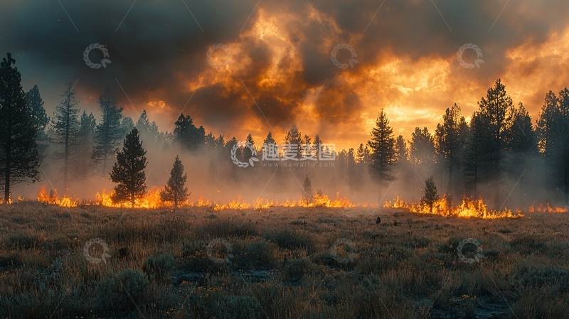高清大图下载【趣麦麦图】森林大火