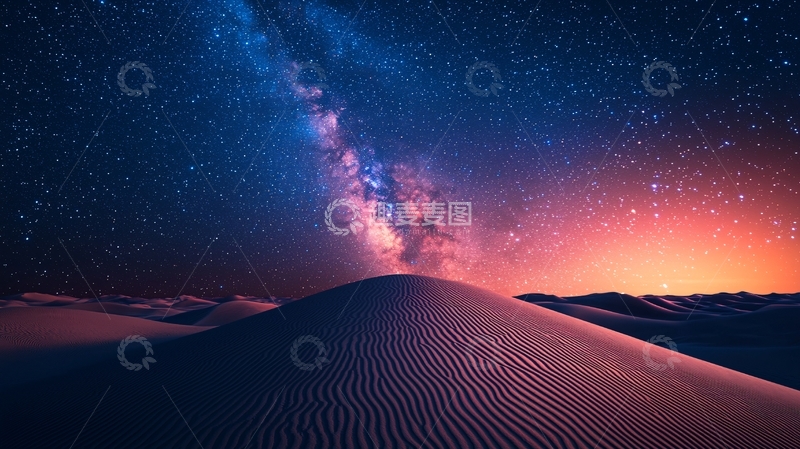 高清大图下载【趣麦麦图】沙漠星空