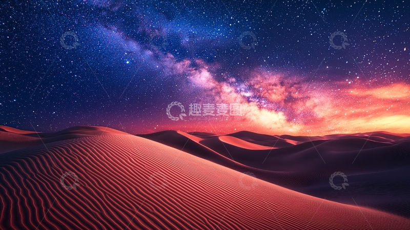 高清大图下载【趣麦麦图】沙漠星空