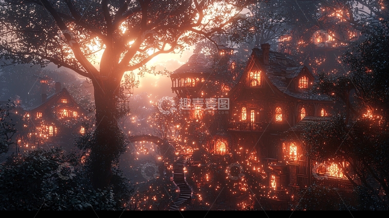 高清大图下载【趣麦麦图】森林小屋