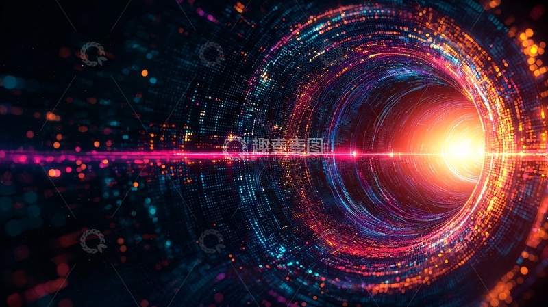 高清大图下载【趣麦麦图】科幻隧道中的光芒