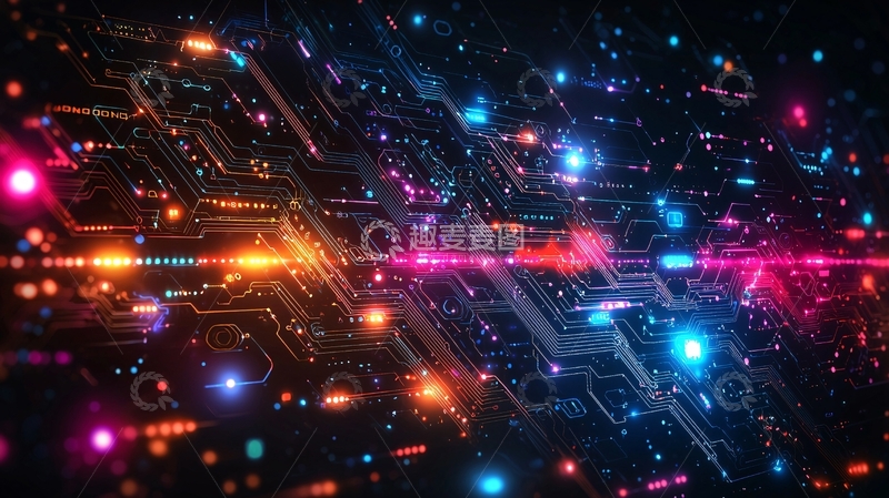 高清大图下载【趣麦麦图】炫酷科技感电路板背景
