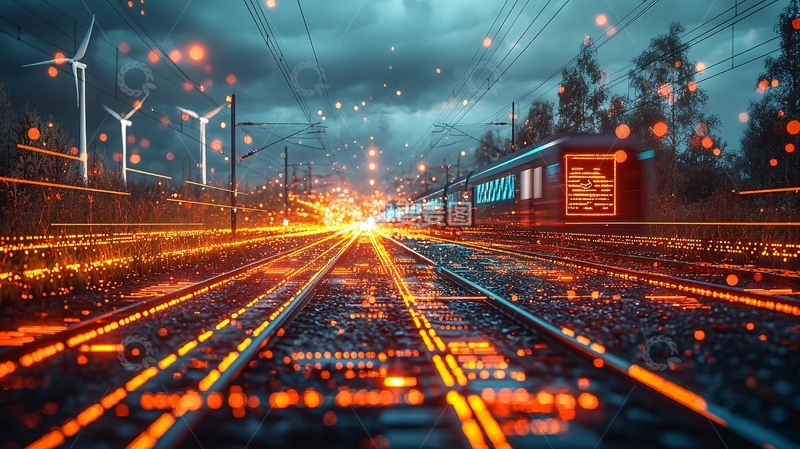 高清大图下载【趣麦麦图】未来科技感火车轨道