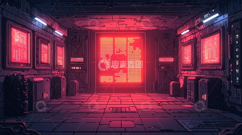 高清大图下载【趣麦麦图】黑暗科幻走廊