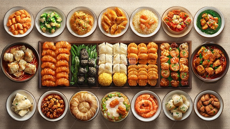 高清大图下载【趣麦麦图】中式点心拼盘