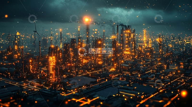 高清大图下载【趣麦麦图】黑暗系未来都市夜景