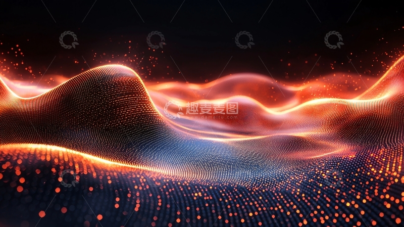 高清大图下载【趣麦麦图】抽象火焰能量波浪