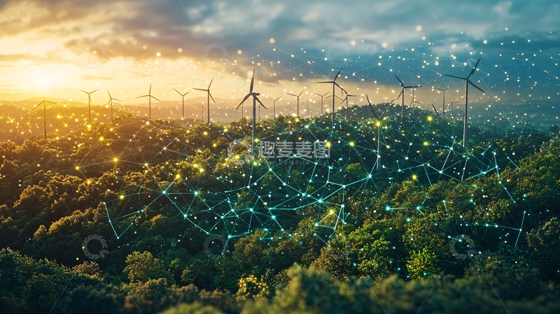 高清大图下载【趣麦麦图】绿色环保风力发电