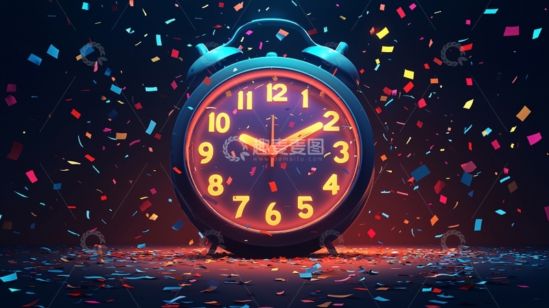 高清大图下载【趣麦麦图】彩色闹钟