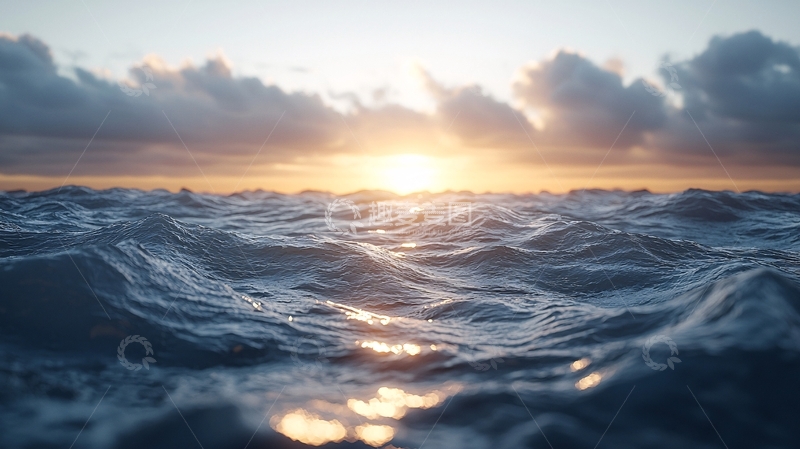 高清大图下载【趣麦麦图】海面日出云彩唯美意境