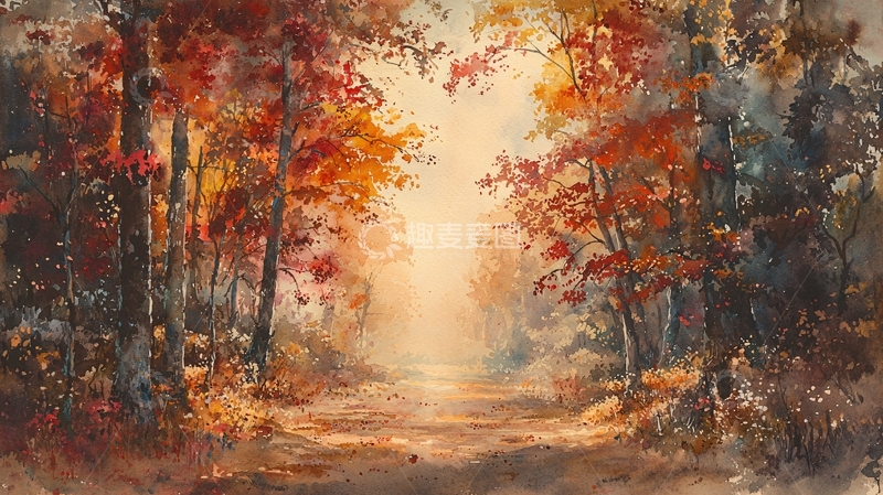 高清大图下载【趣麦麦图】秋日森林小路
