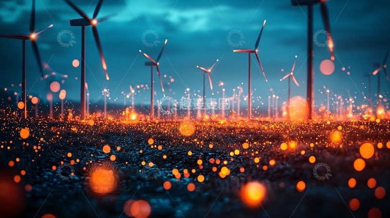 高清大图下载【趣麦麦图】未来风力发电场