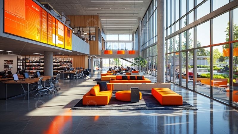 高清大图下载【趣麦麦图】现代化图书馆大厅