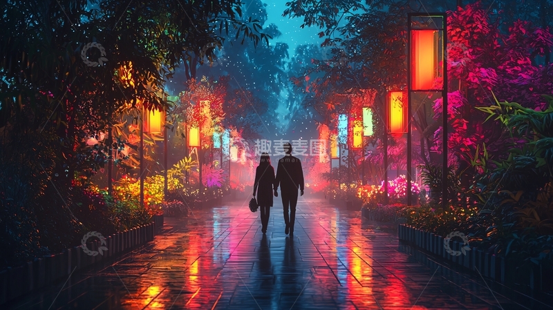 高清大图下载【趣麦麦图】雨夜
