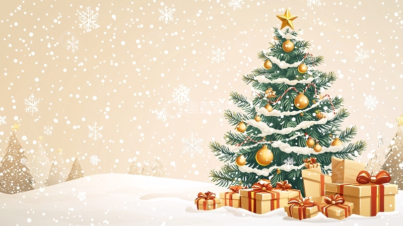 高清大图下载【趣麦麦图】圣诞树背景图