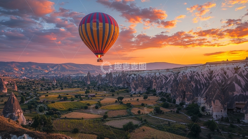高清大图下载【趣麦麦图】热气球日出美景