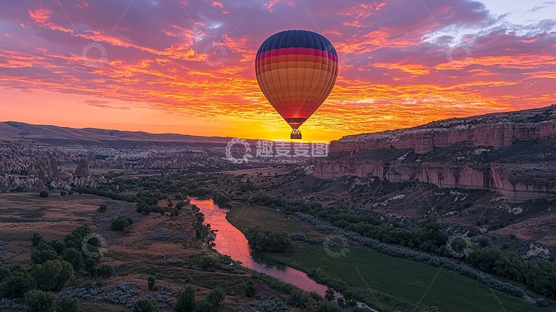 高清大图下载【趣麦麦图】热气球日出美景