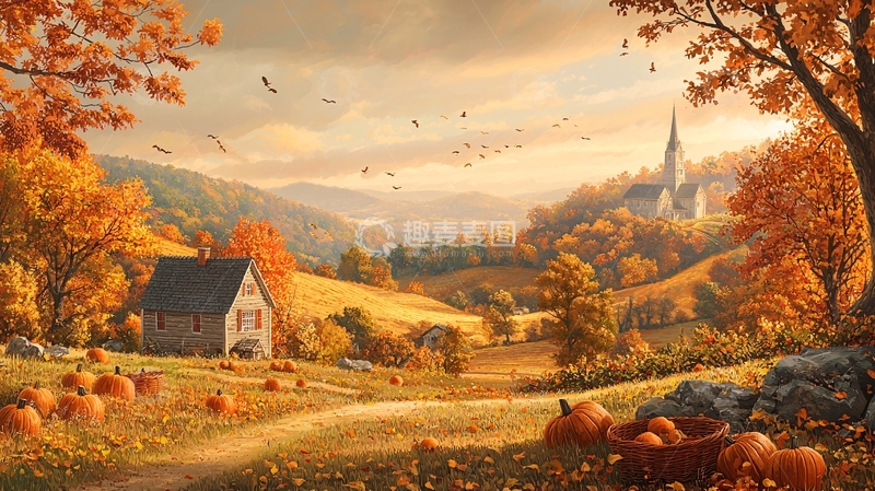 高清大图下载【趣麦麦图】秋日田园风光47