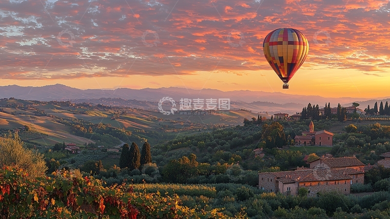 高清大图下载【趣麦麦图】热气球