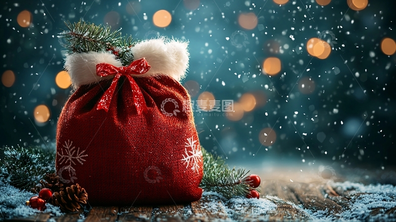 高清大图下载【趣麦麦图】圣诞礼物袋