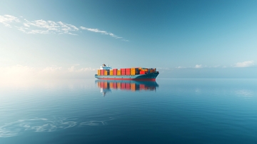 海面上的集装箱货轮