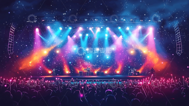 高清大图下载【趣麦麦图】绚丽舞台灯光音乐会